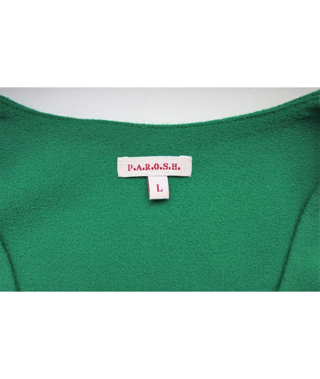 P.A.R.O.S.H. Зеленые шерстяное повседневное платье, фото 7