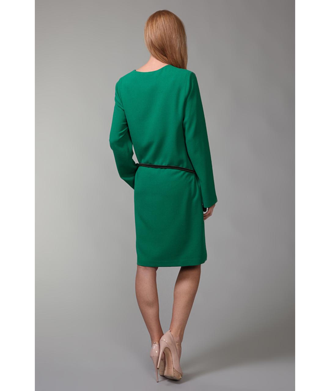 P.A.R.O.S.H. Зеленые шерстяное повседневное платье, фото 3