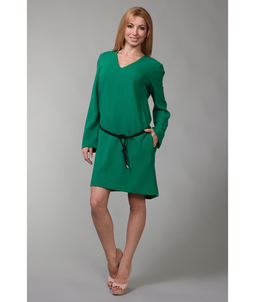 P.A.R.O.S.H. Зеленые шерстяное повседневное платье, фото 2