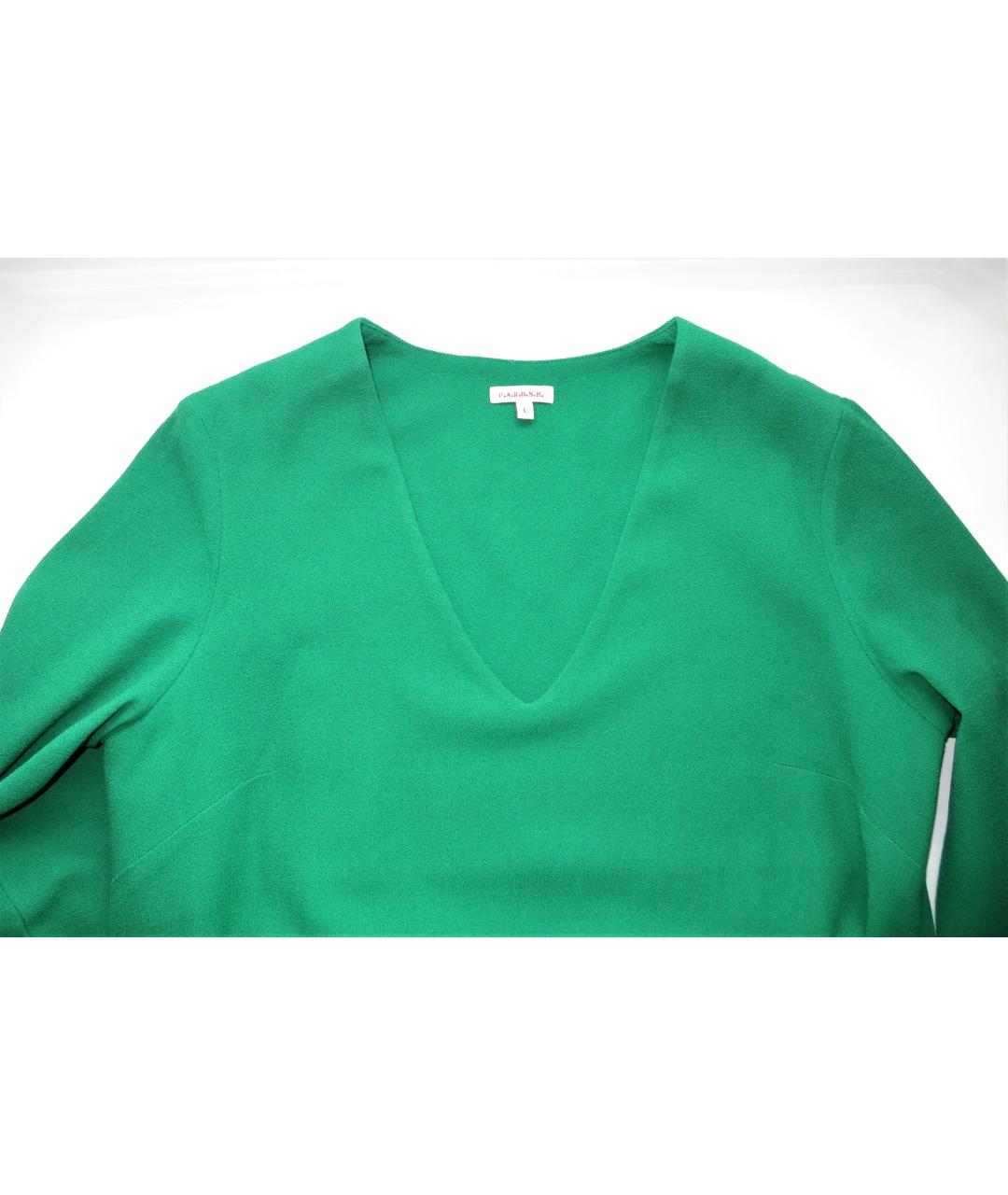 P.A.R.O.S.H. Зеленые шерстяное повседневное платье, фото 6