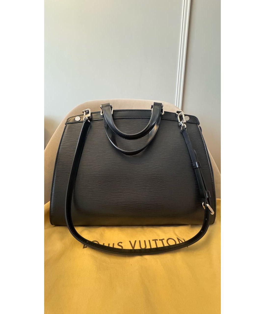 LOUIS VUITTON Черная кожаная сумка тоут, фото 3