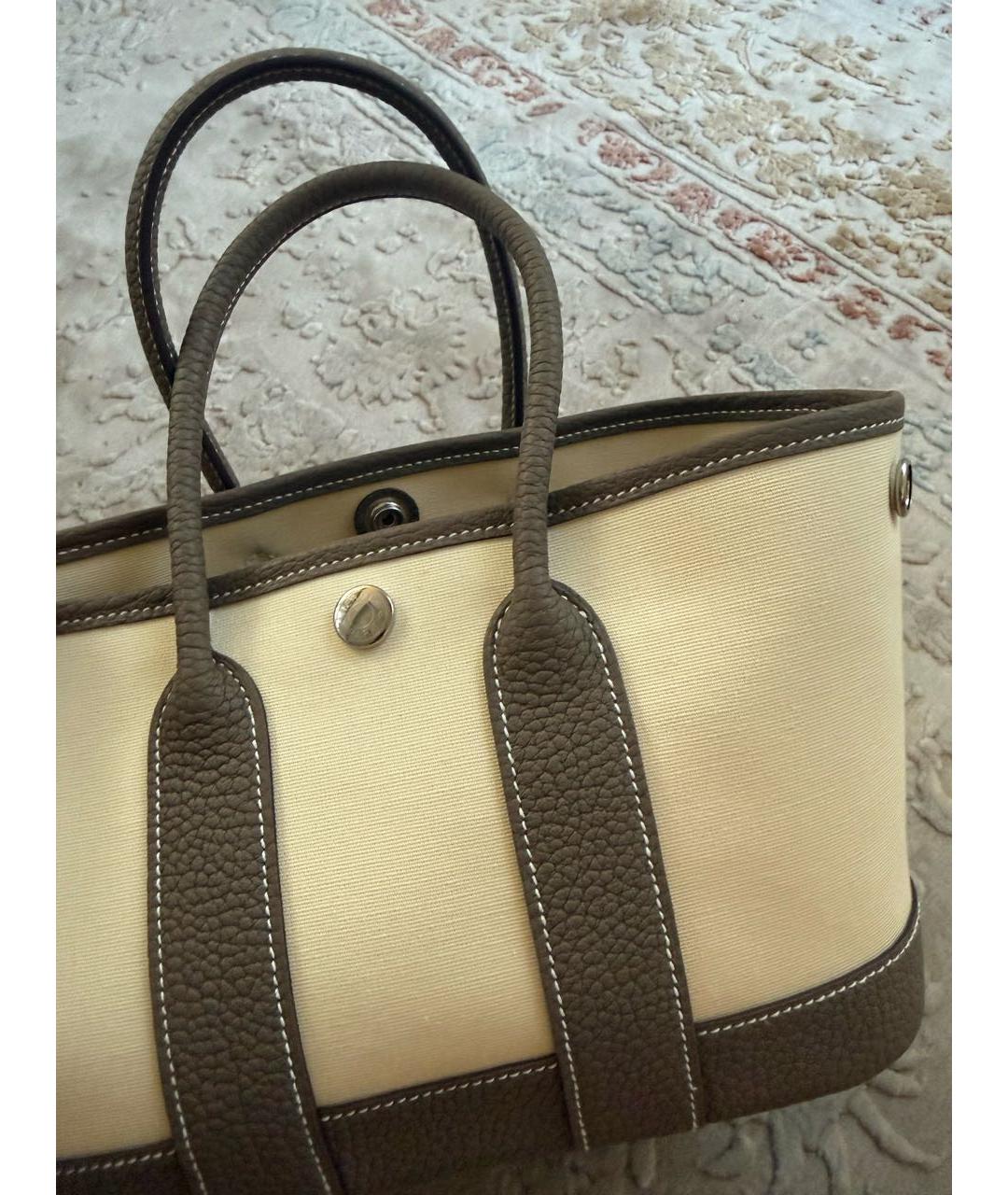 HERMES Бежевая сумка с короткими ручками, фото 3