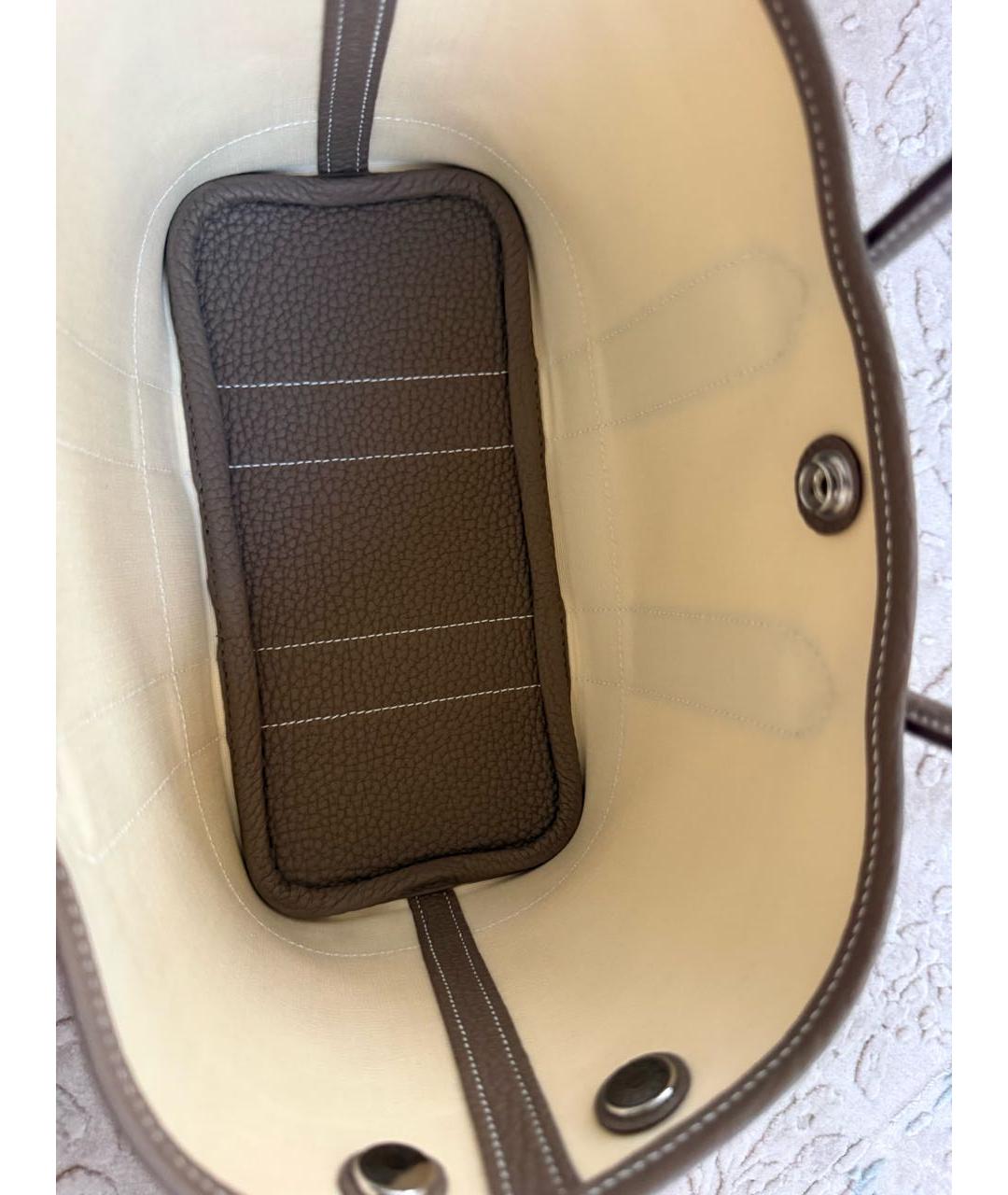 HERMES Бежевая сумка с короткими ручками, фото 2