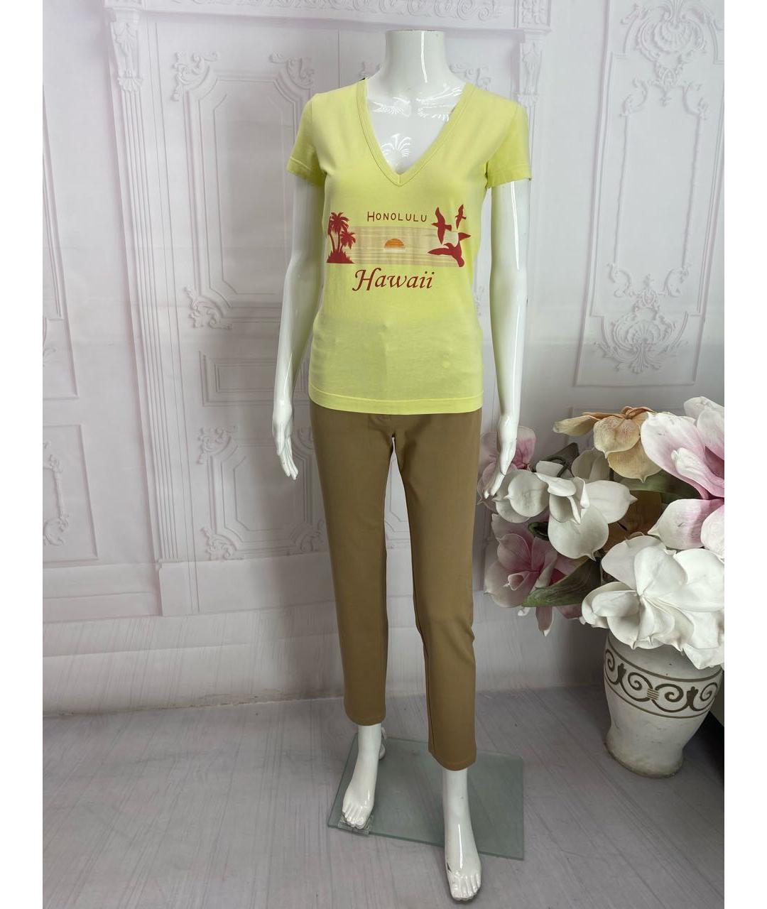 DOLCE&GABBANA Желтая хлопковая футболка, фото 5