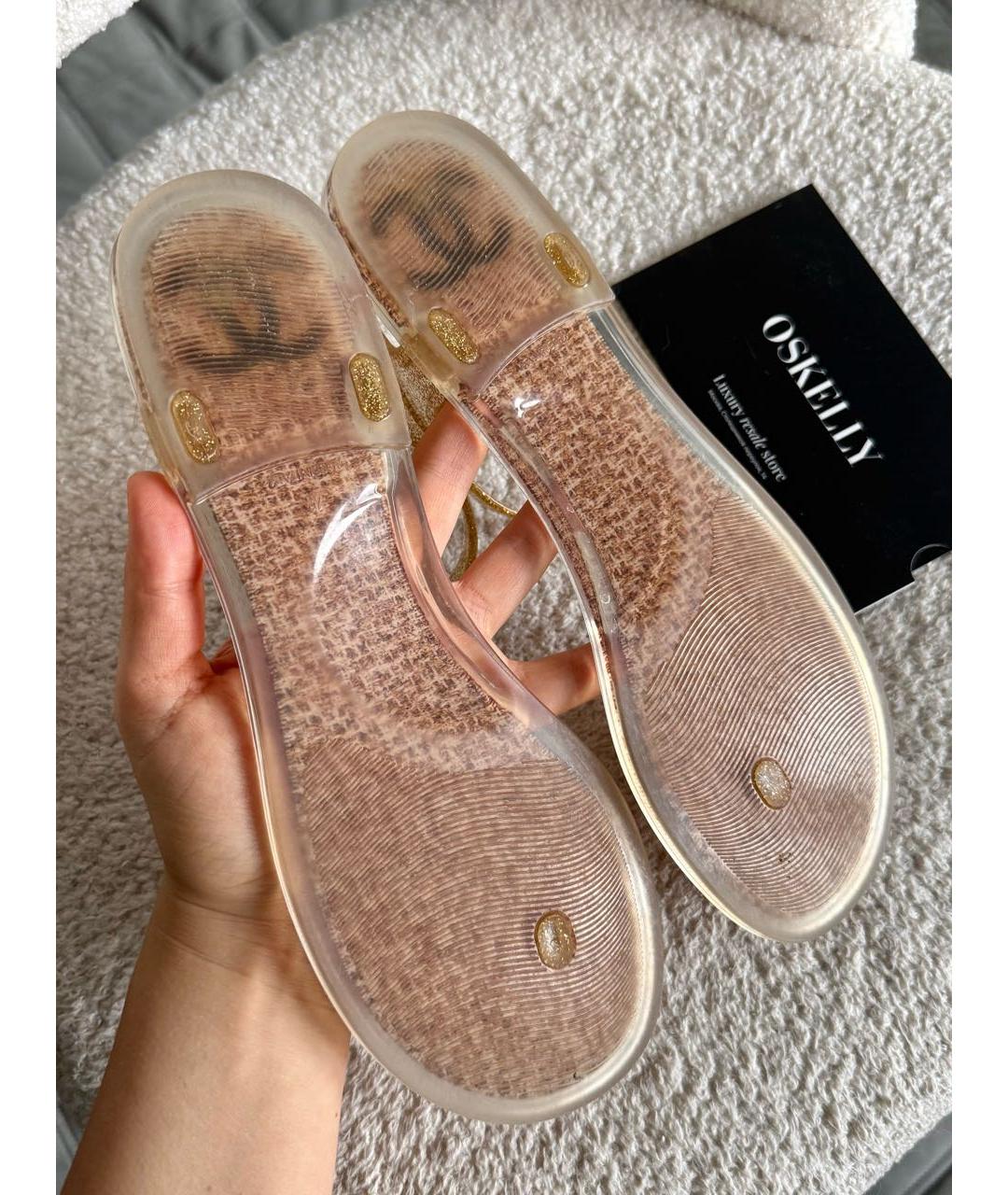 CHANEL Желтые резиновые сандалии, фото 5