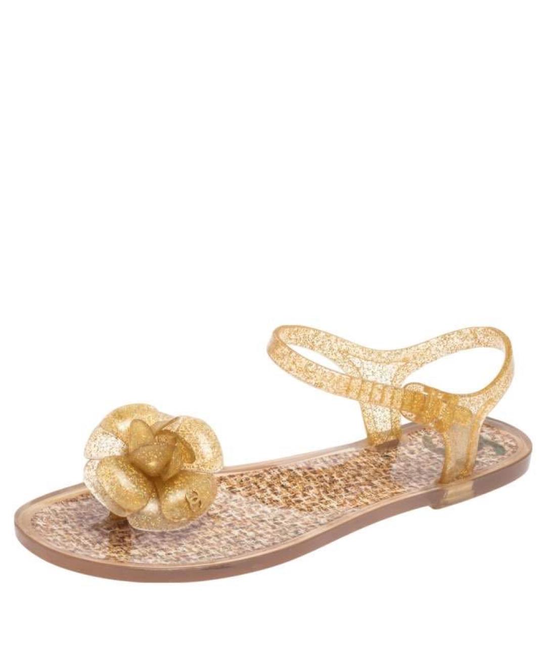 CHANEL Желтые резиновые сандалии, фото 7