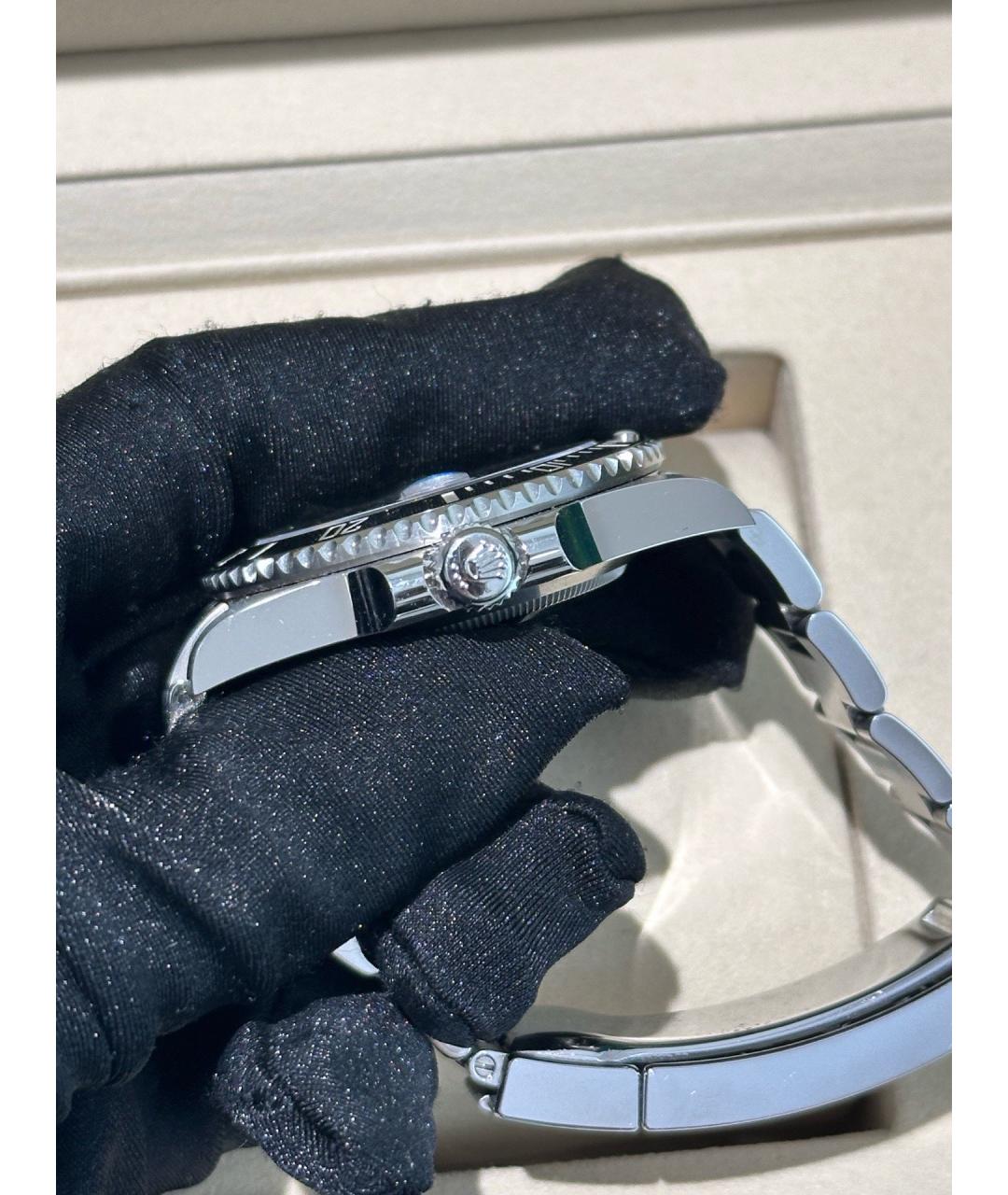 ROLEX Черные металлические часы, фото 6