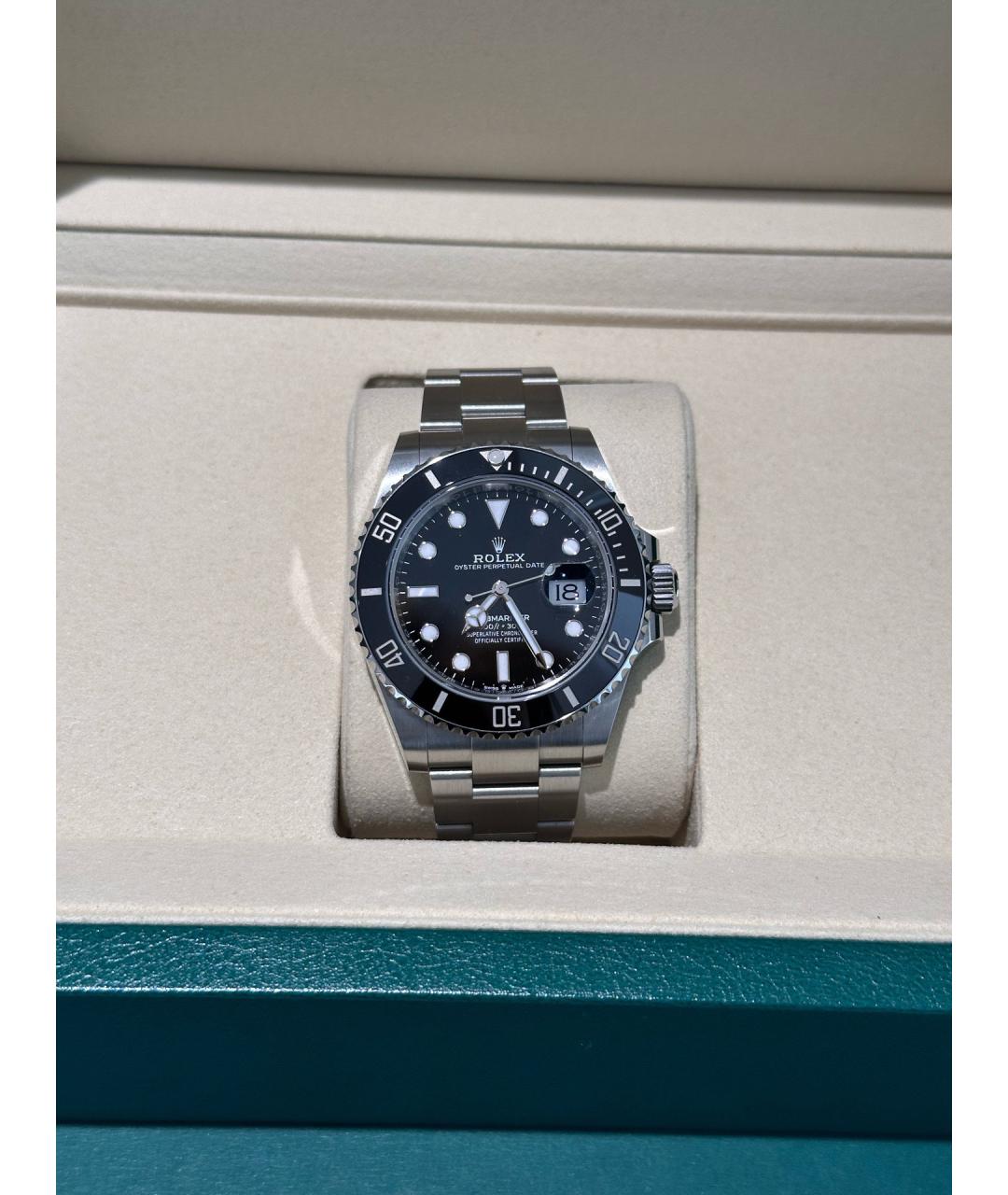 ROLEX Черные металлические часы, фото 7