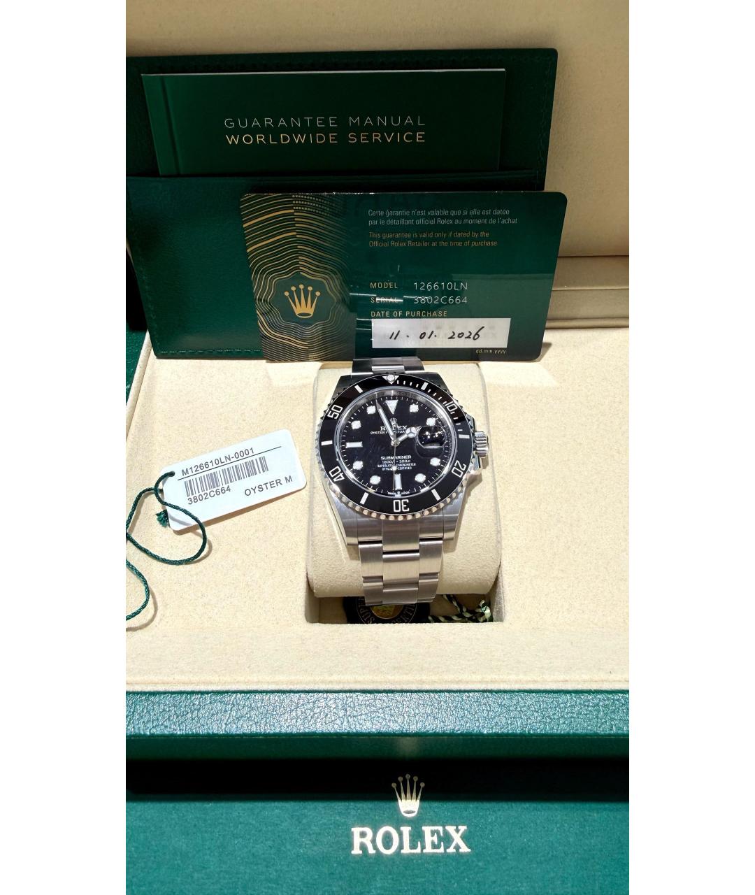 ROLEX Черные металлические часы, фото 2