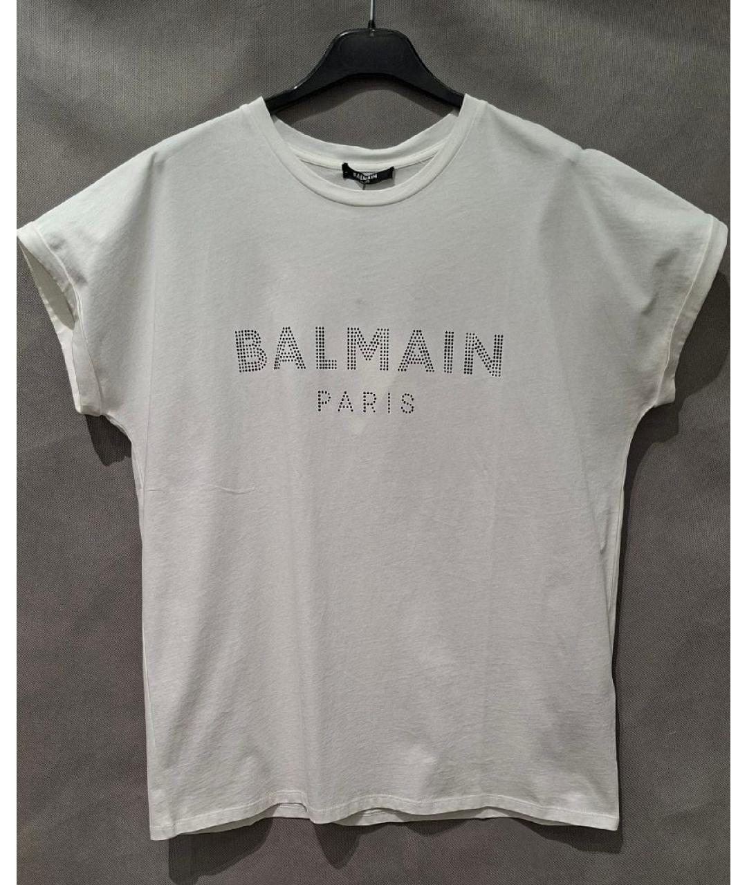BALMAIN Белая хлопковая футболка, фото 7