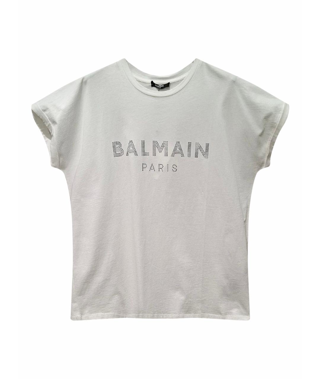 BALMAIN Белая хлопковая футболка, фото 1