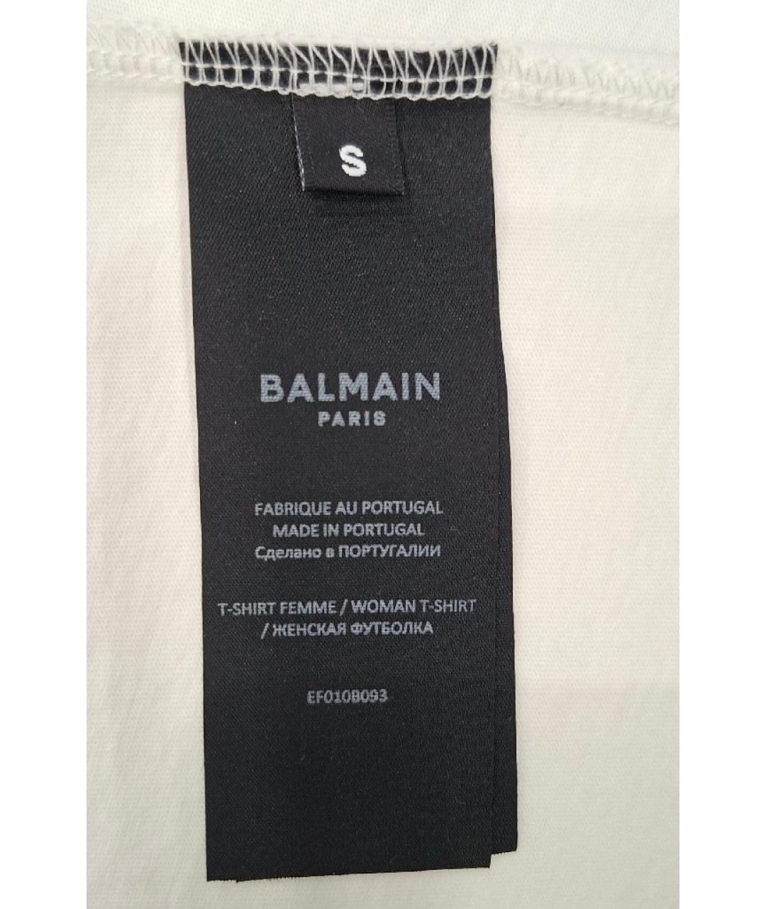 BALMAIN Белая хлопковая футболка, фото 5
