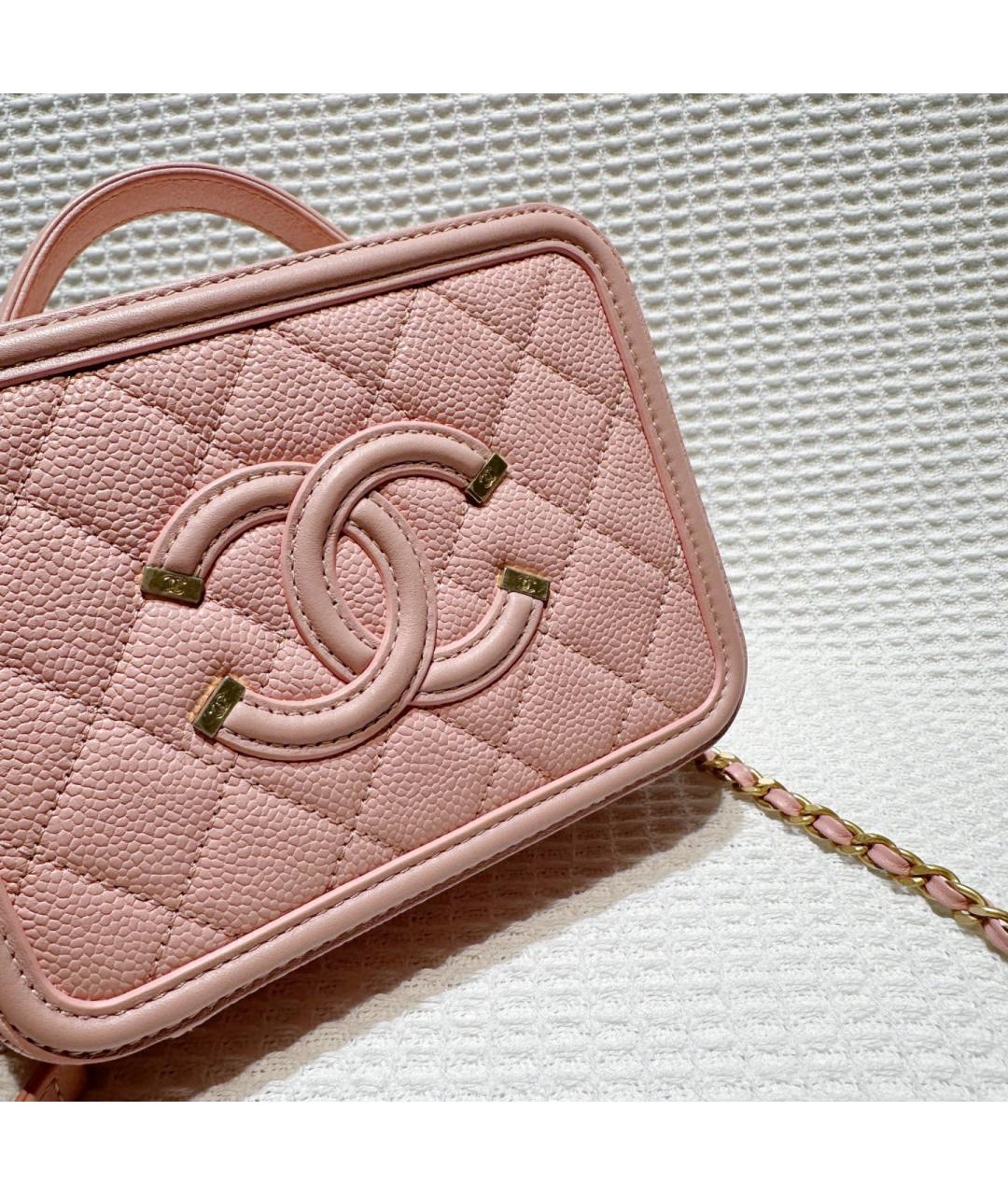 CHANEL Розовая кожаная сумка через плечо, фото 6