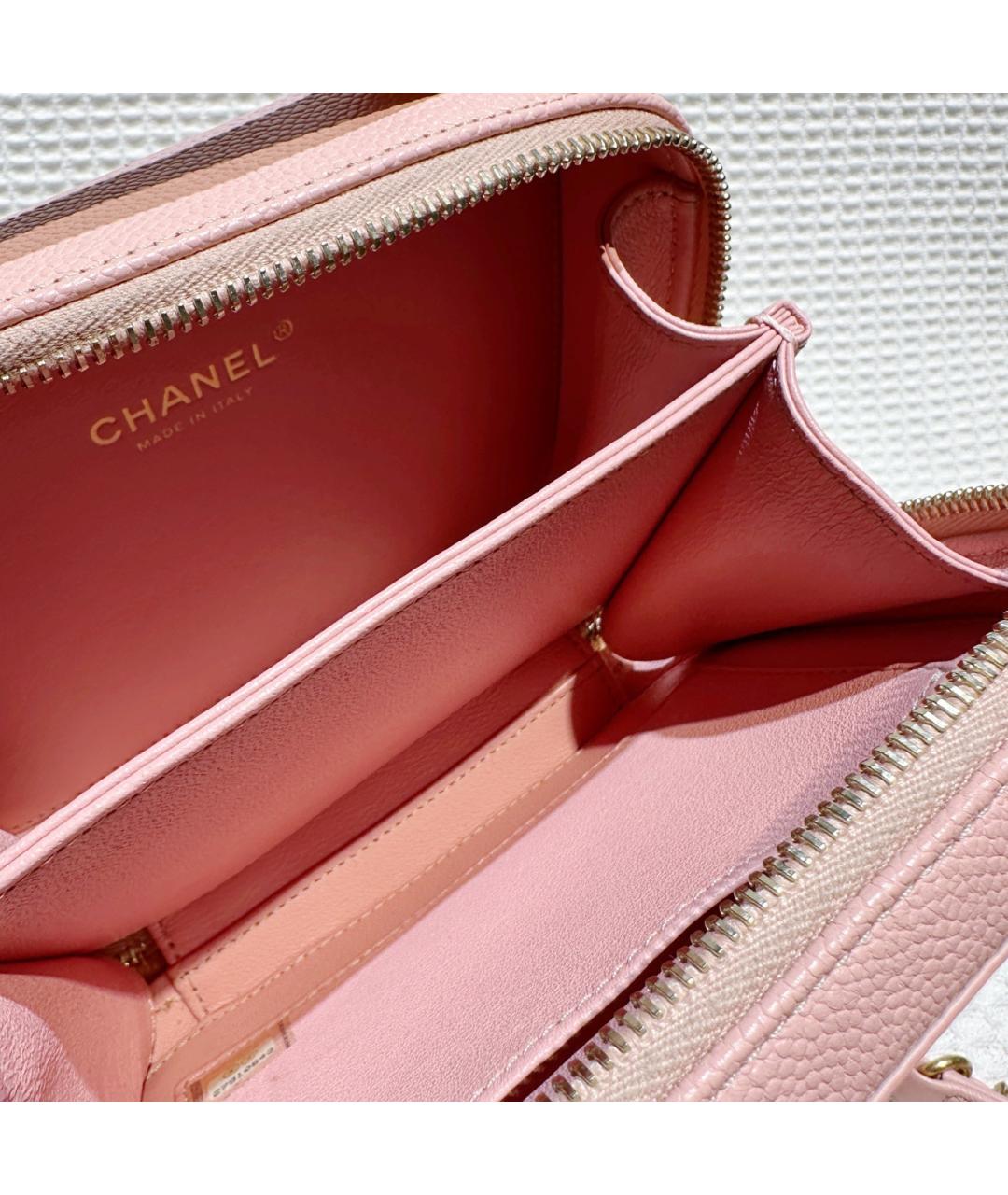 CHANEL Розовая кожаная сумка через плечо, фото 8