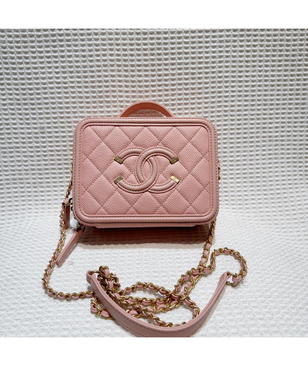 CHANEL Розовая кожаная сумка через плечо, фото 9
