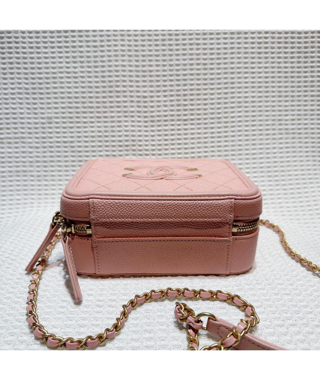 CHANEL Розовая кожаная сумка через плечо, фото 3