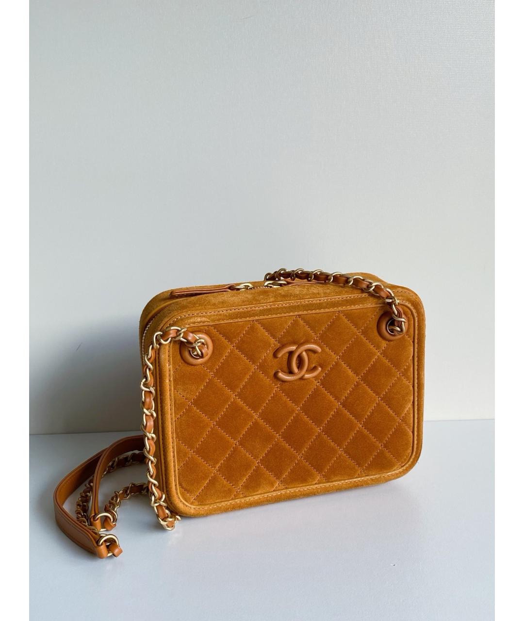 CHANEL Коричневая замшевая сумка через плечо, фото 5