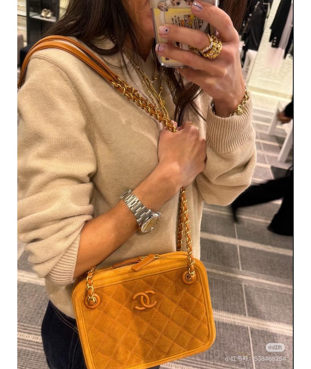 CHANEL Коричневая замшевая сумка через плечо, фото 8