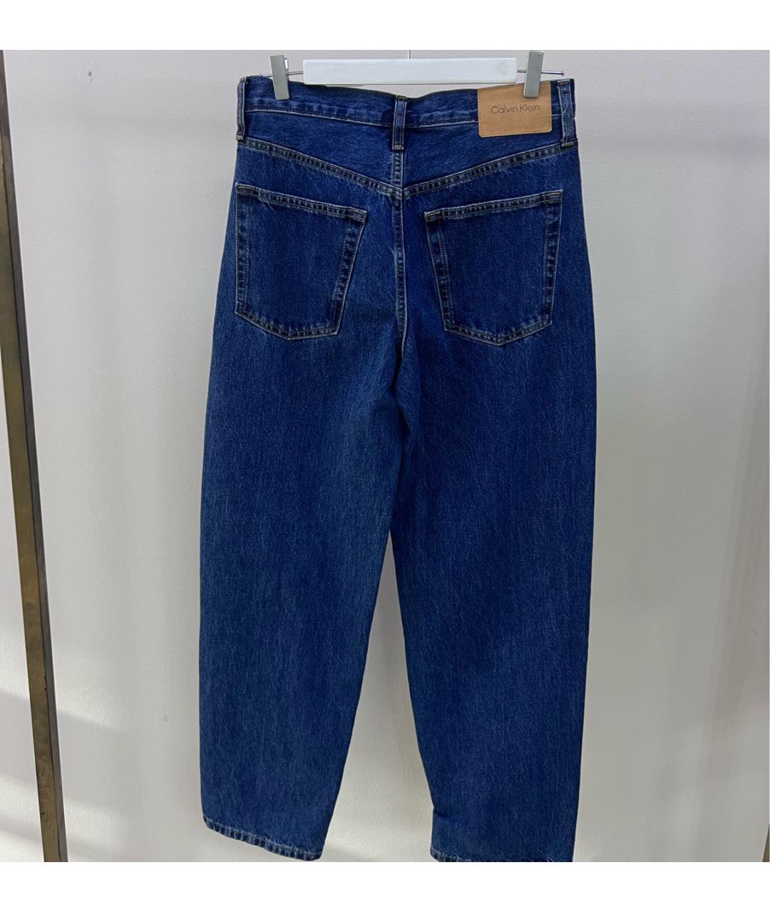 CALVIN KLEIN Синие хлопковые прямые джинсы, фото 2