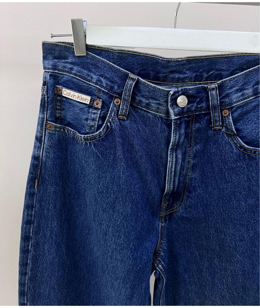 CALVIN KLEIN Синие хлопковые прямые джинсы, фото 3