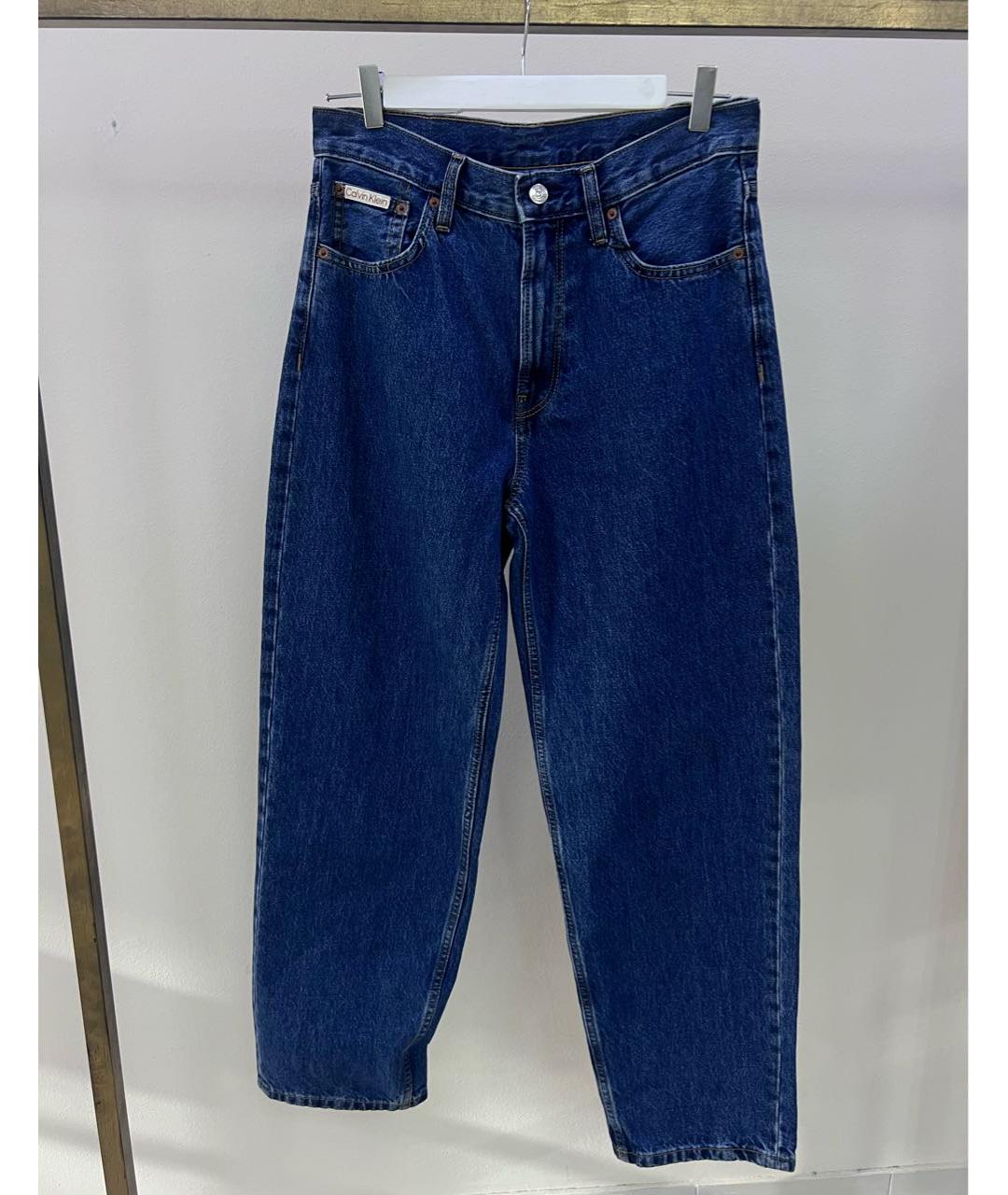 CALVIN KLEIN Синие хлопковые прямые джинсы, фото 4