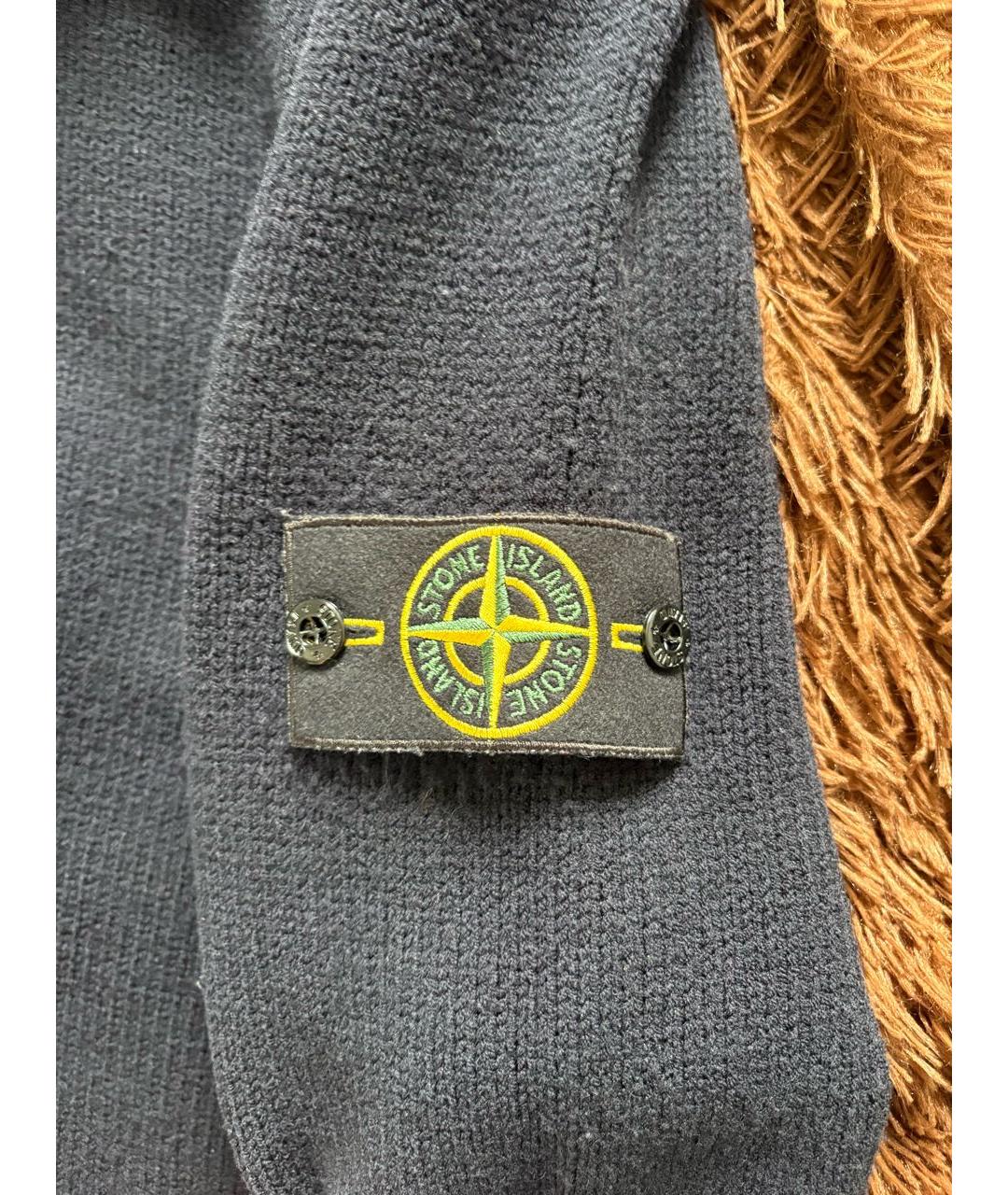 STONE ISLAND Темно-синий шерстяной джемпер / свитер, фото 5