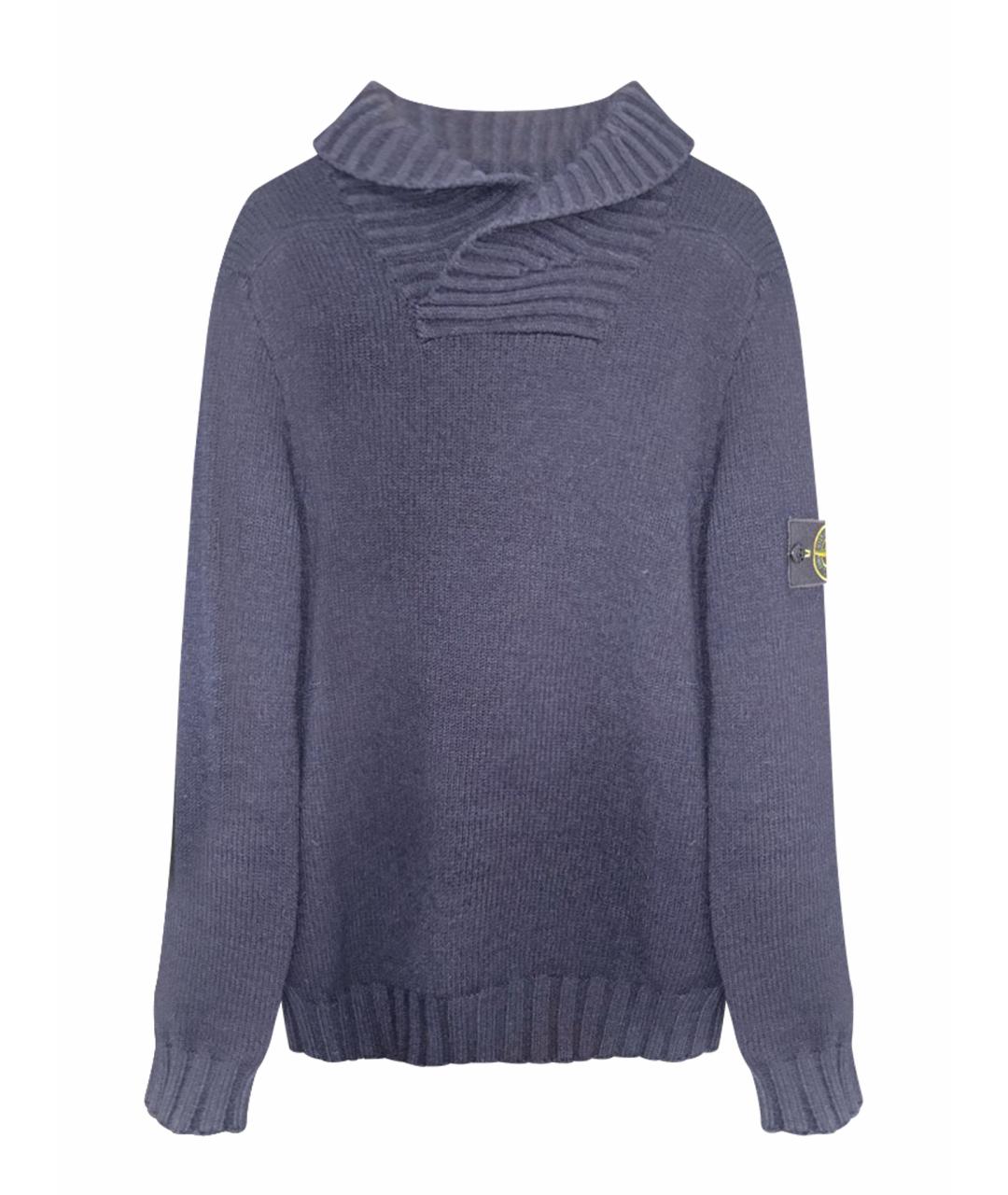 STONE ISLAND Темно-синий шерстяной джемпер / свитер, фото 1