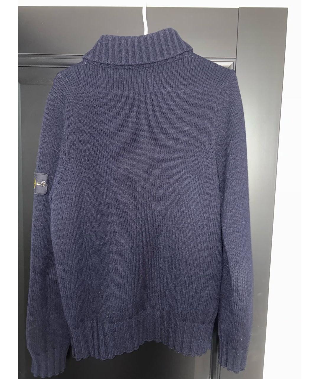 STONE ISLAND Темно-синий шерстяной джемпер / свитер, фото 2