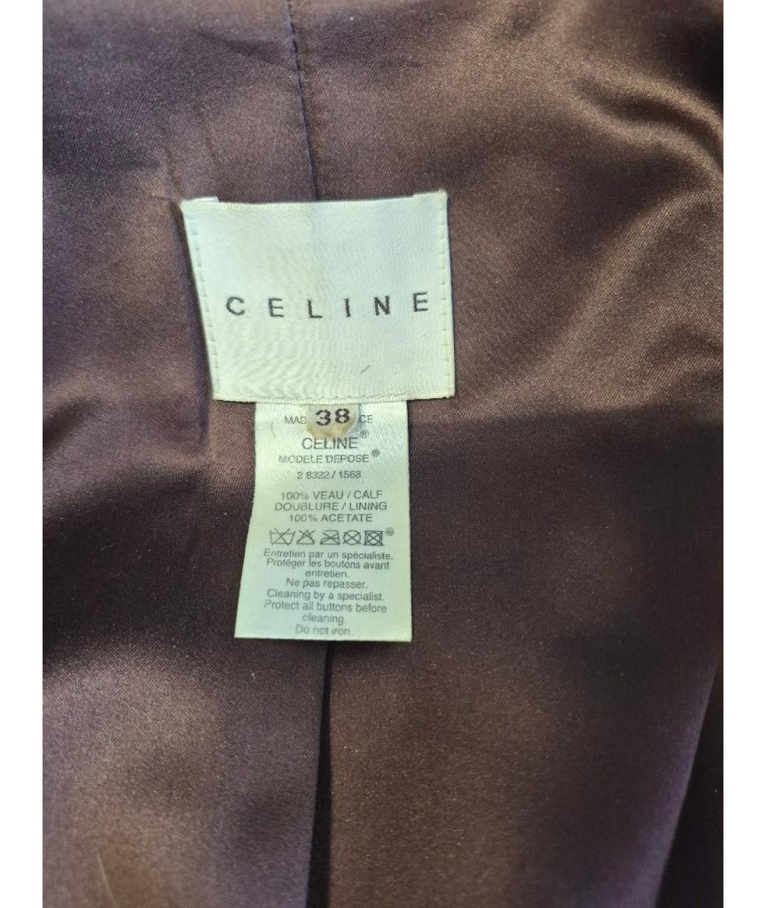 CELINE Коричневое меховое пальто, фото 7