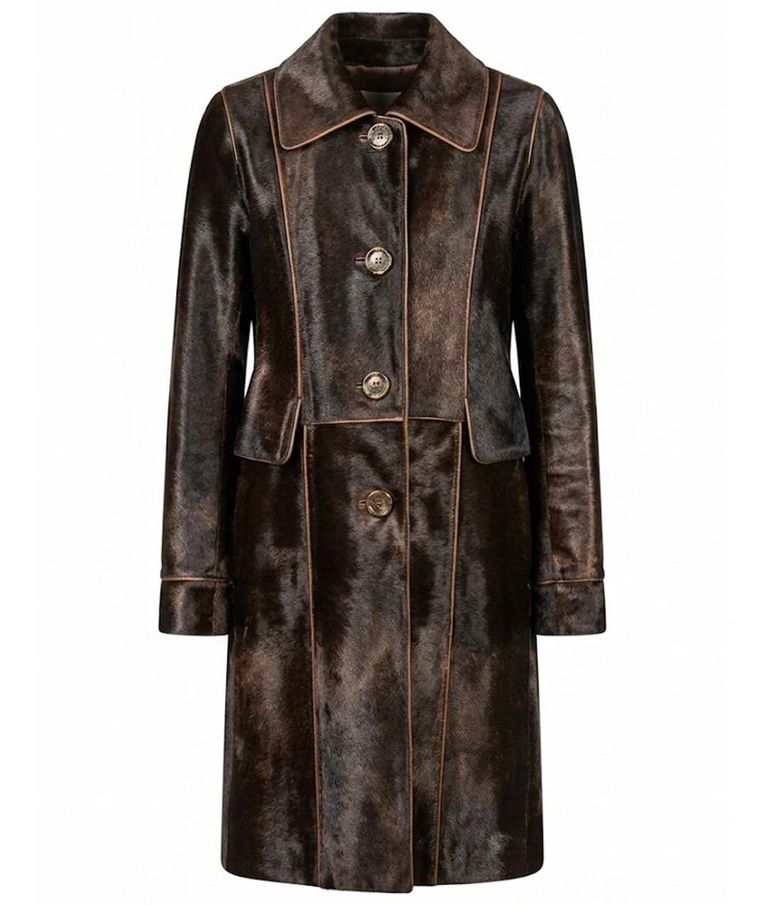 CELINE Коричневое меховое пальто, фото 1