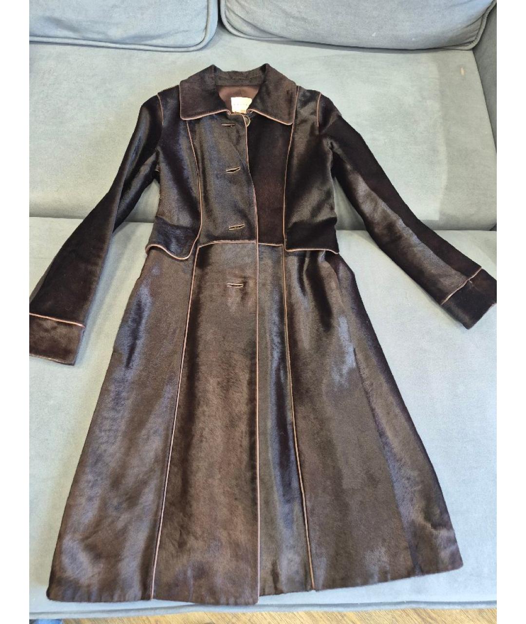 CELINE Коричневое меховое пальто, фото 9