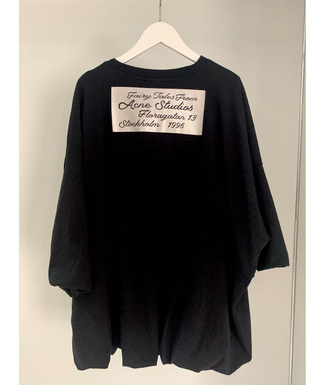 ACNE STUDIOS Черная хлопковая футболка, фото 2