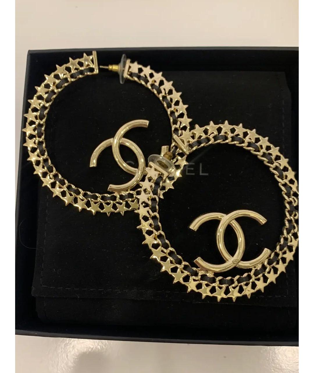 CHANEL Золотые металлические серьги, фото 3