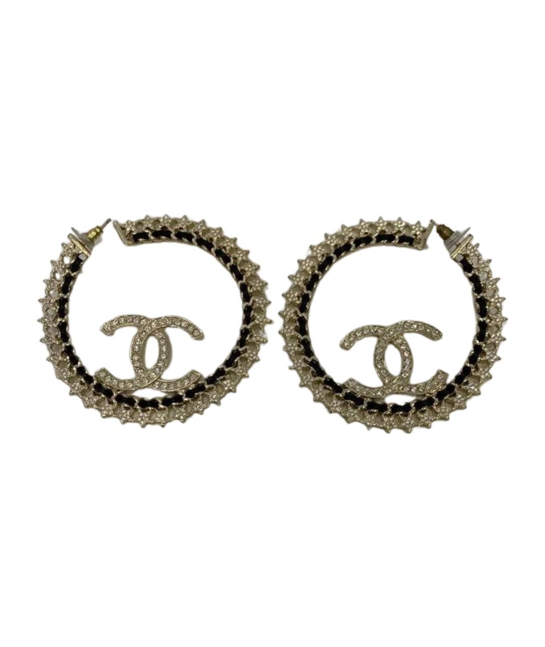 CHANEL Золотые металлические серьги, фото 1