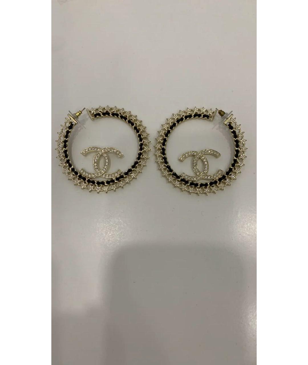 CHANEL Золотые металлические серьги, фото 5