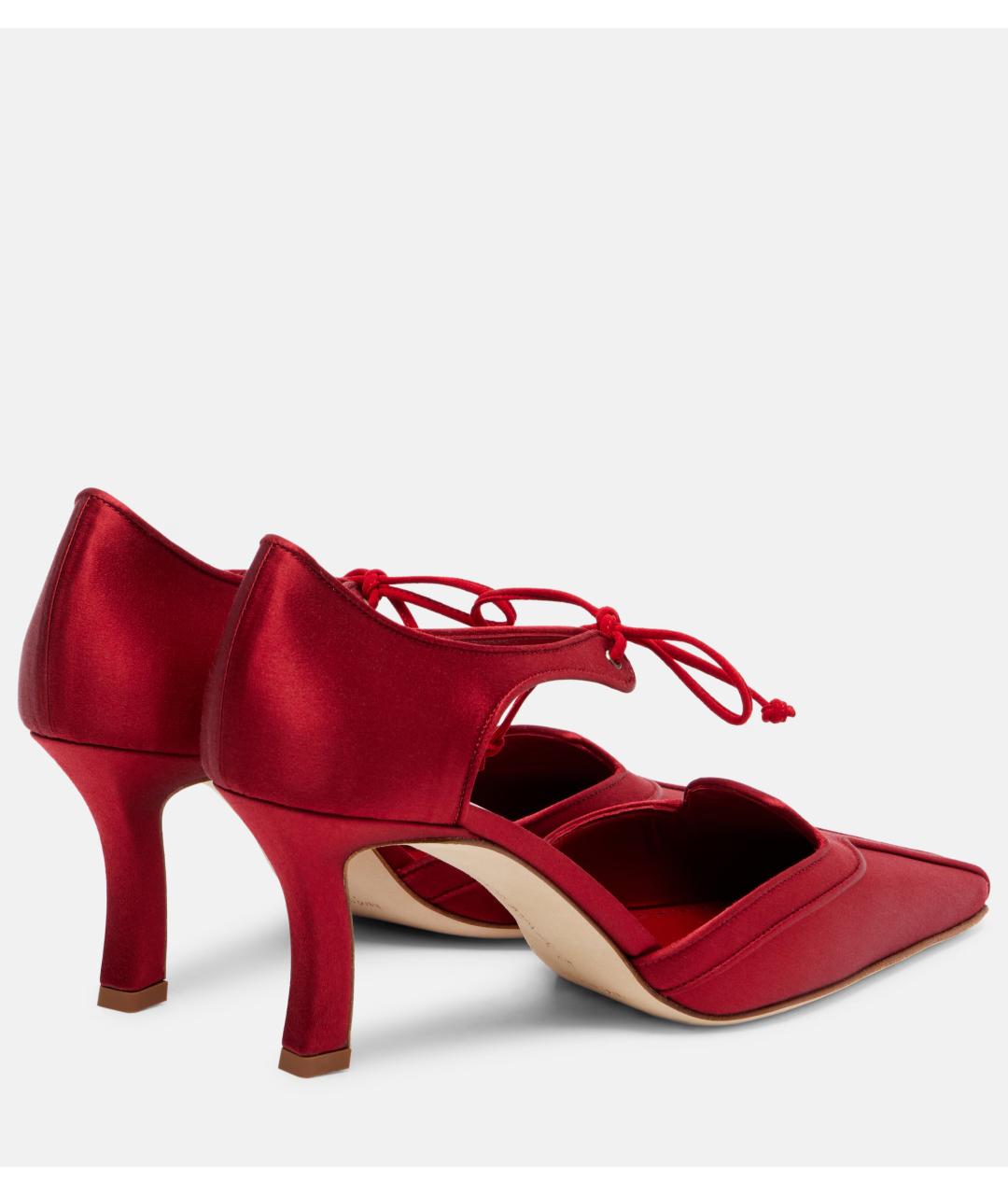 MANOLO BLAHNIK Красные текстильные туфли, фото 3