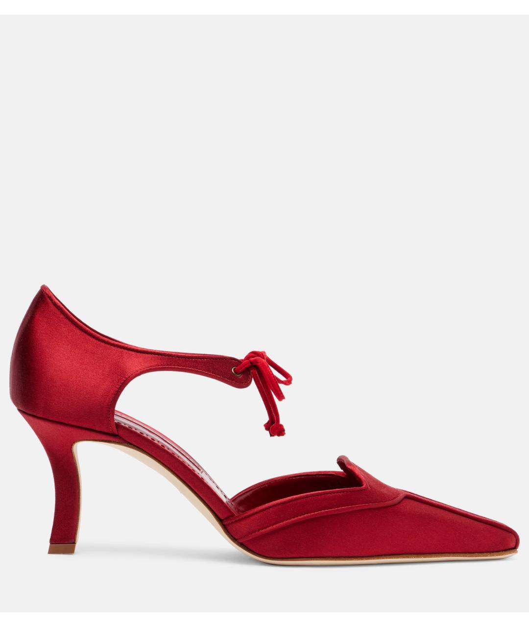 MANOLO BLAHNIK Красные текстильные туфли, фото 8