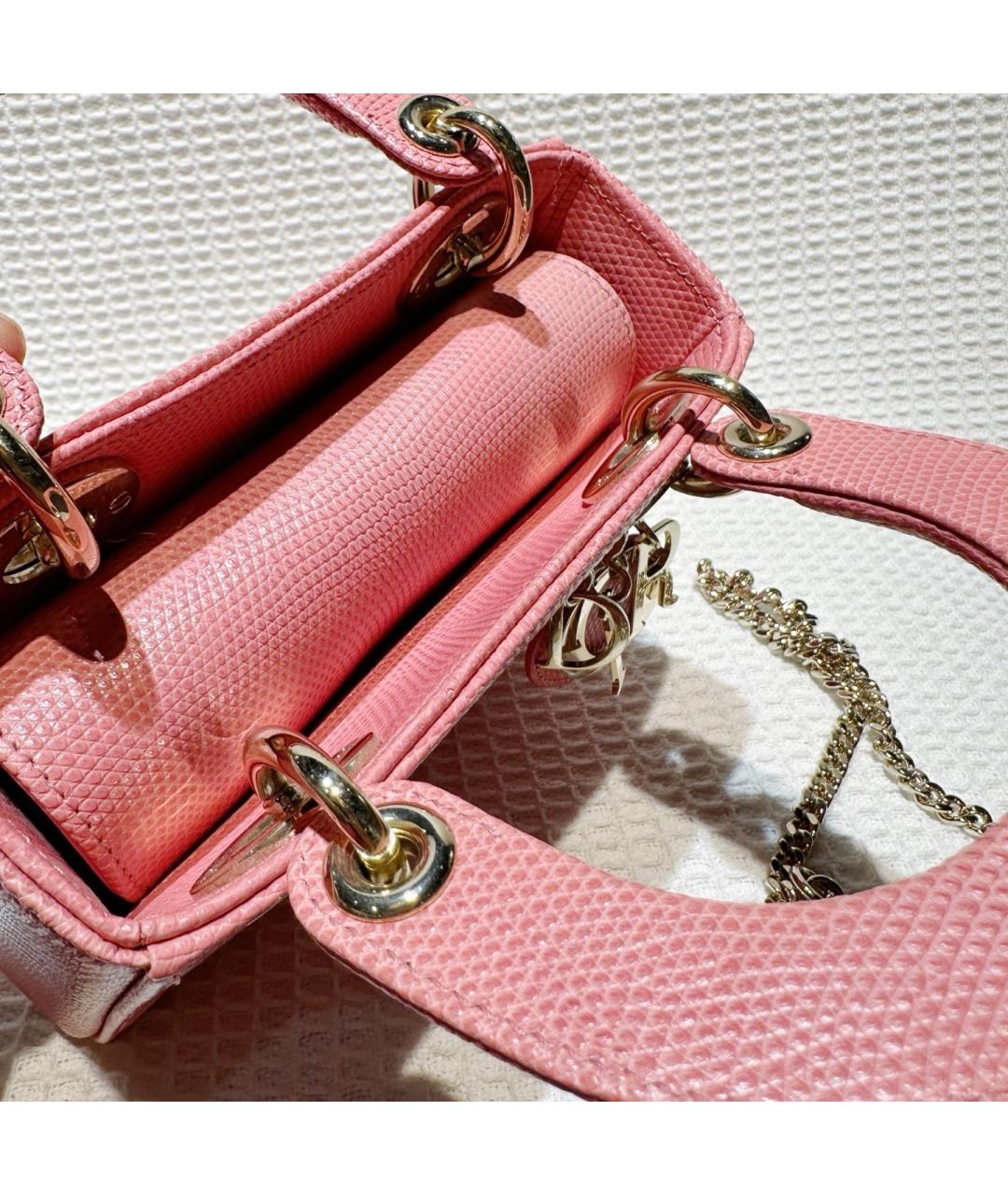 CHRISTIAN DIOR Розовая кожаная сумка с короткими ручками, фото 8