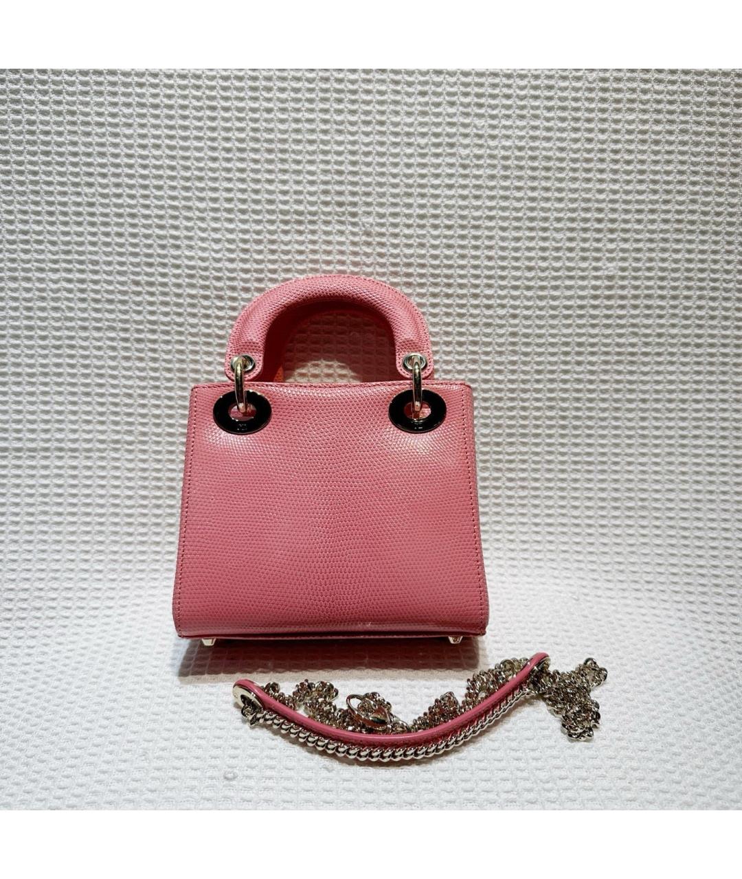 CHRISTIAN DIOR Розовая кожаная сумка с короткими ручками, фото 2