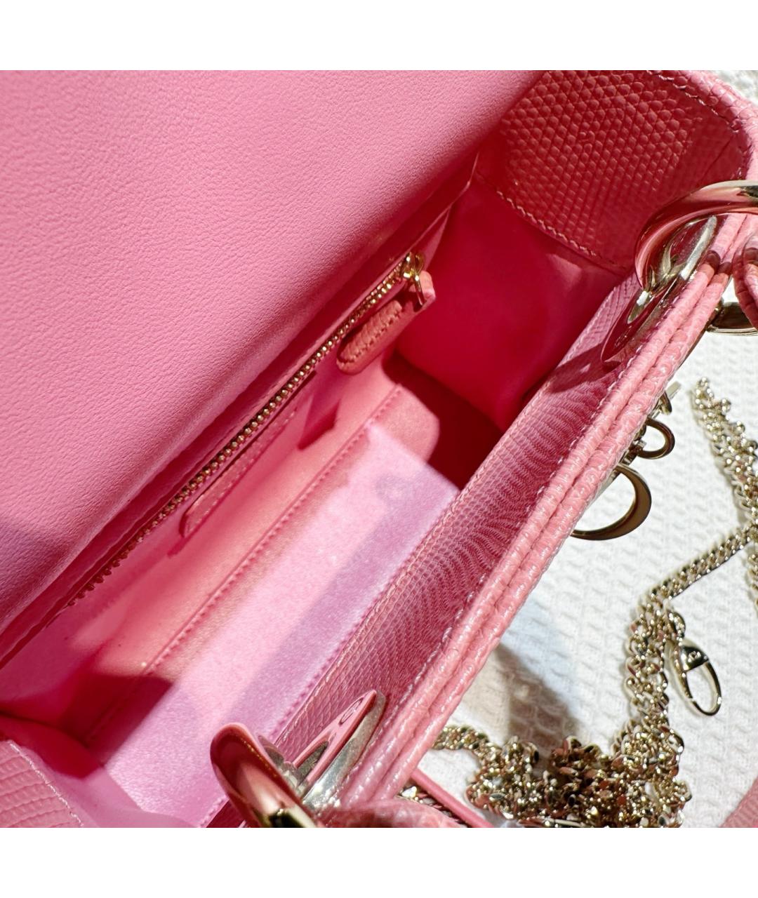 CHRISTIAN DIOR Розовая кожаная сумка с короткими ручками, фото 7
