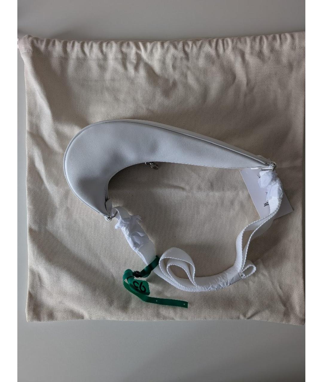 JACQUEMUS Белая кожаная сумка через плечо, фото 3