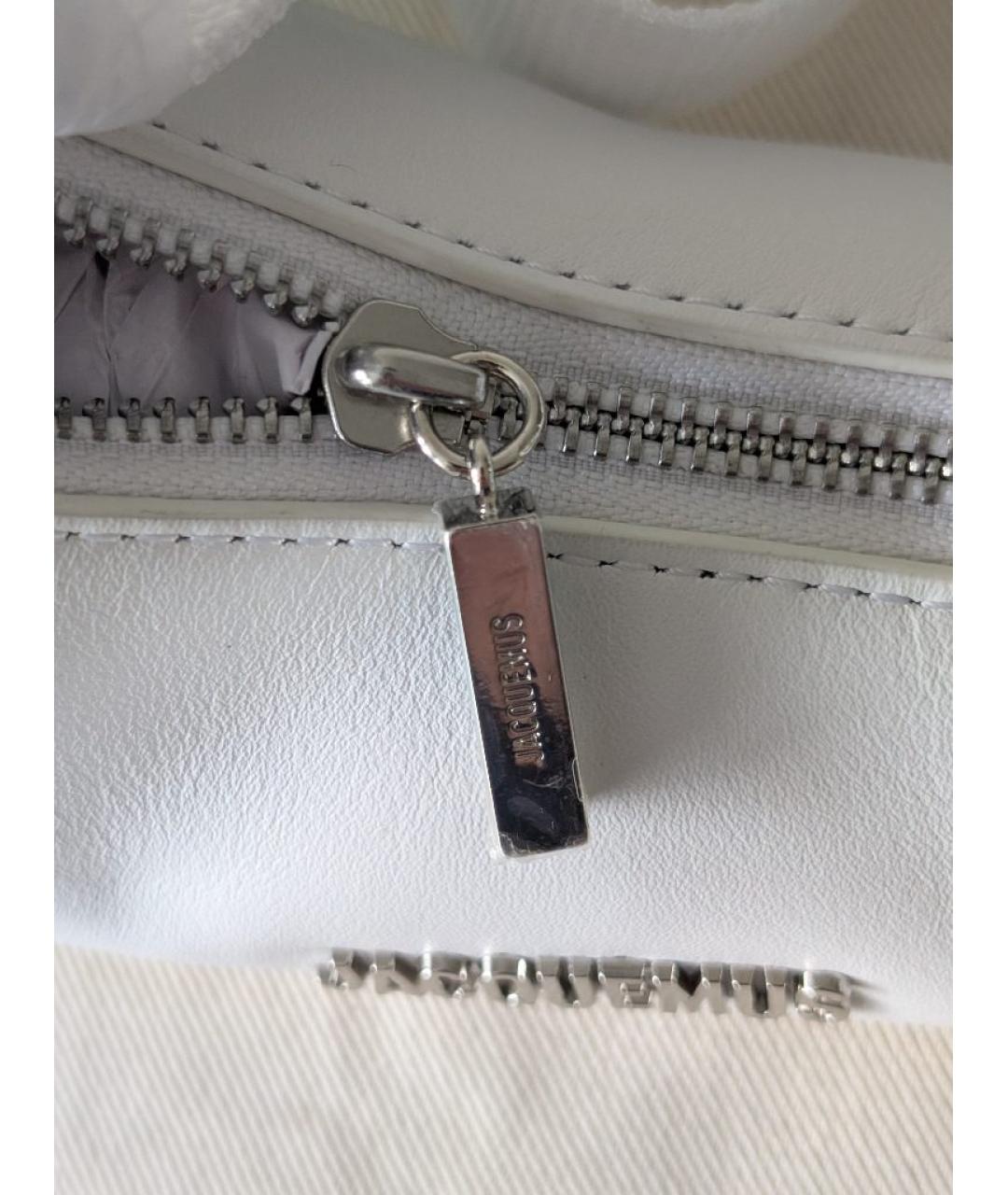 JACQUEMUS Белая кожаная сумка через плечо, фото 6