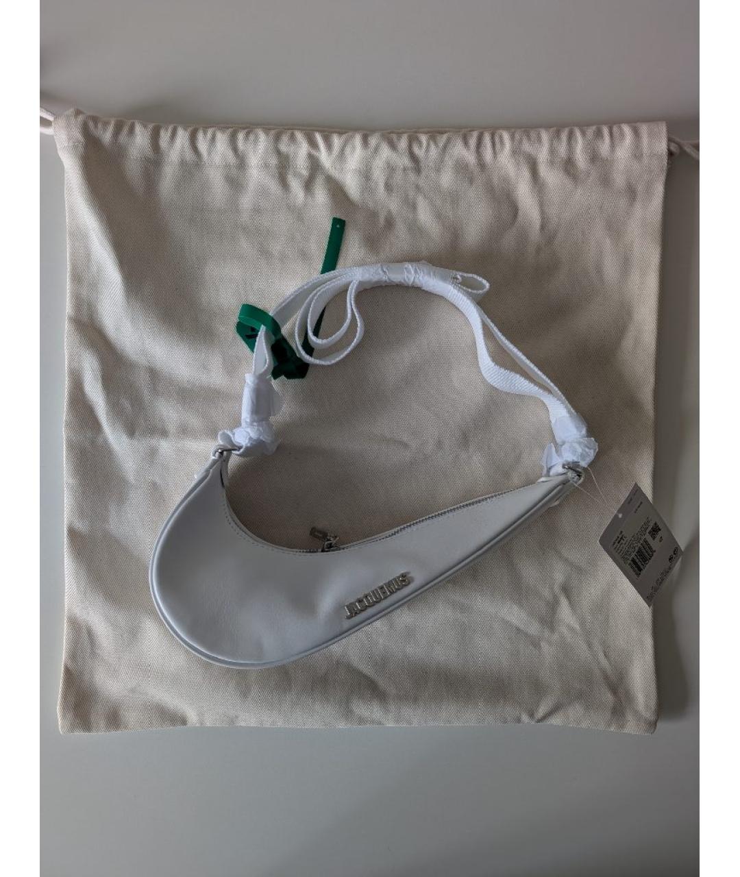 JACQUEMUS Белая кожаная сумка через плечо, фото 2