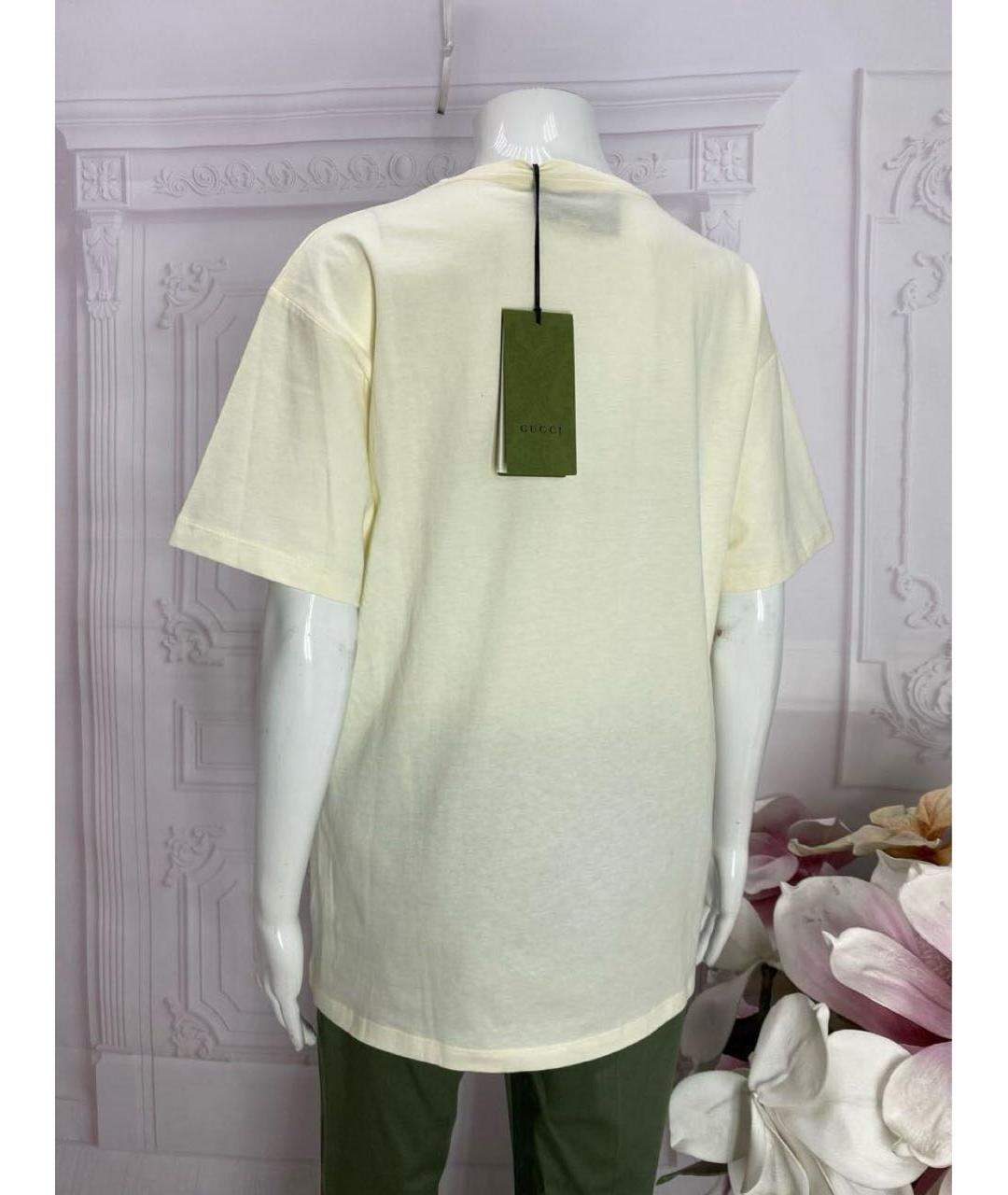 GUCCI Желтая хлопковая футболка, фото 2