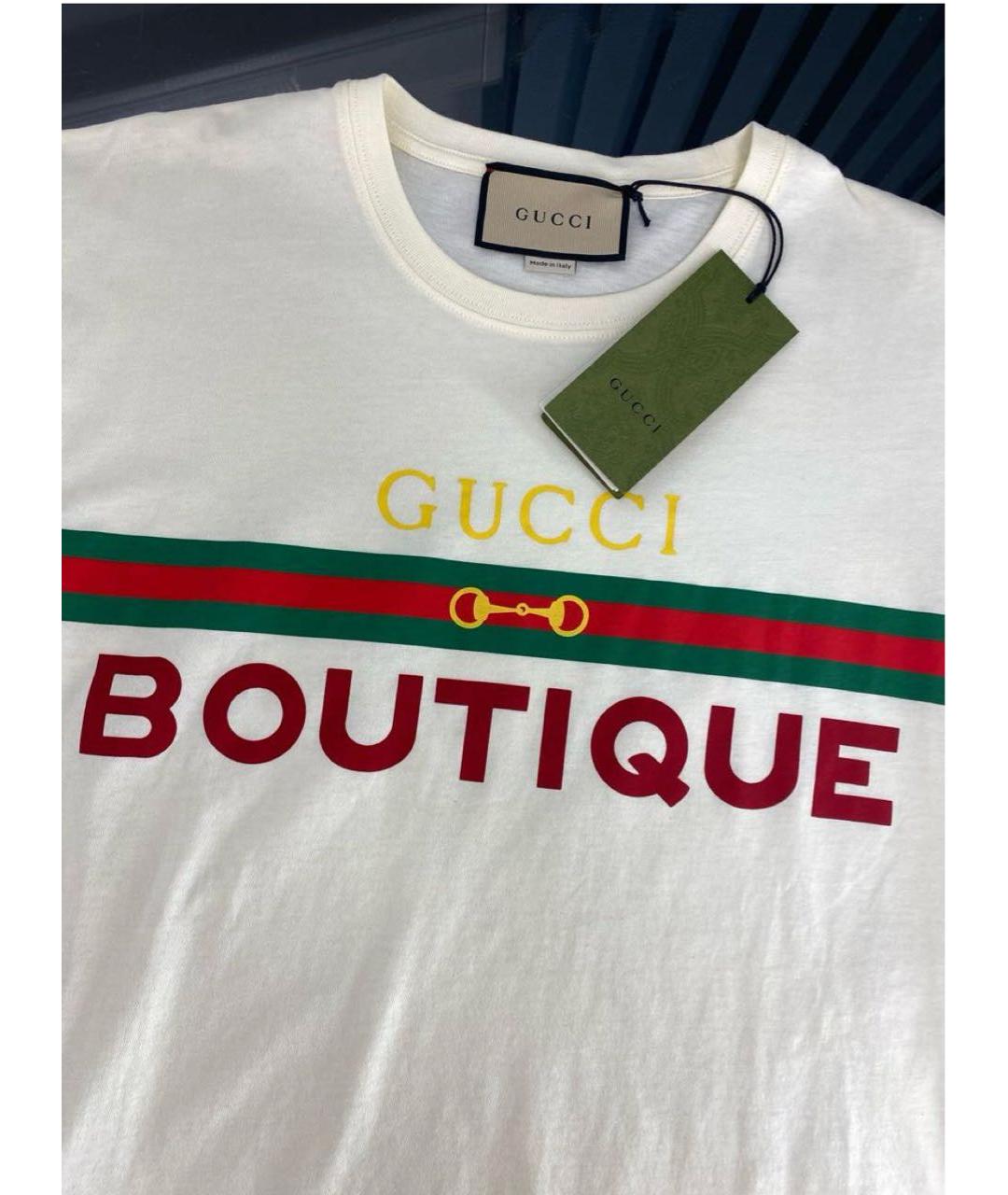 GUCCI Желтая хлопковая футболка, фото 3