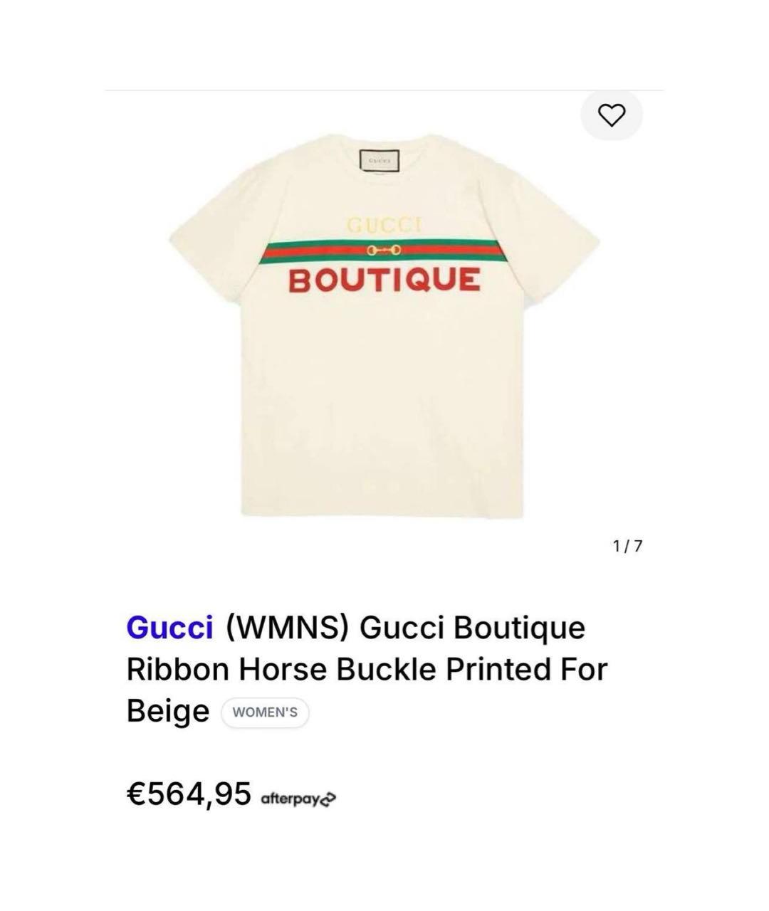 GUCCI Желтая хлопковая футболка, фото 7