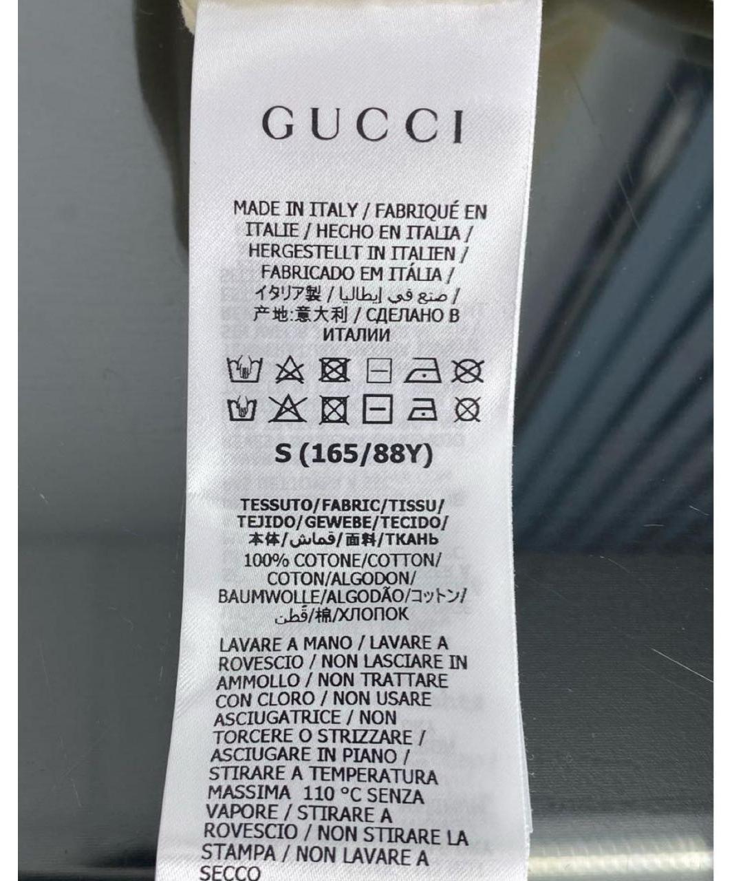 GUCCI Желтая хлопковая футболка, фото 8