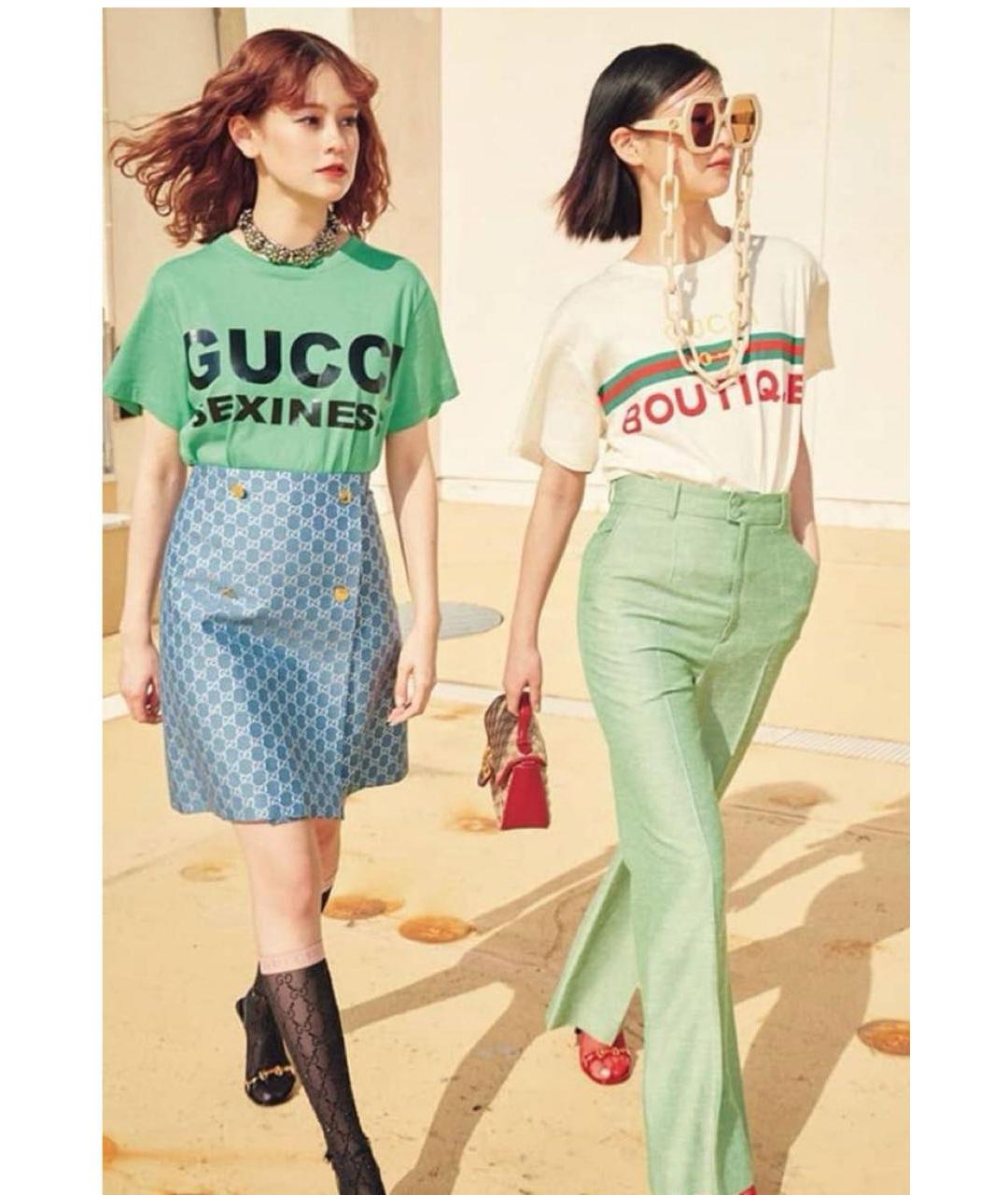 GUCCI Желтая хлопковая футболка, фото 6