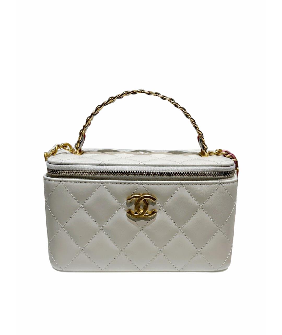 CHANEL Белая кожаная сумка через плечо, фото 1