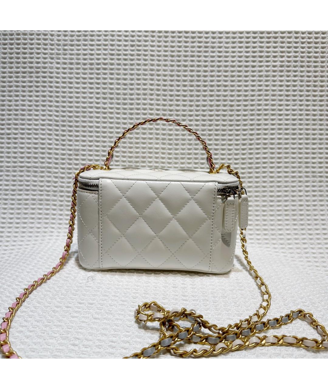 CHANEL Белая кожаная сумка через плечо, фото 2